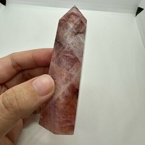 Fire Quartz Hematoid Quartz Tower Red Iron Inclusions Polished Crystal 3.5”